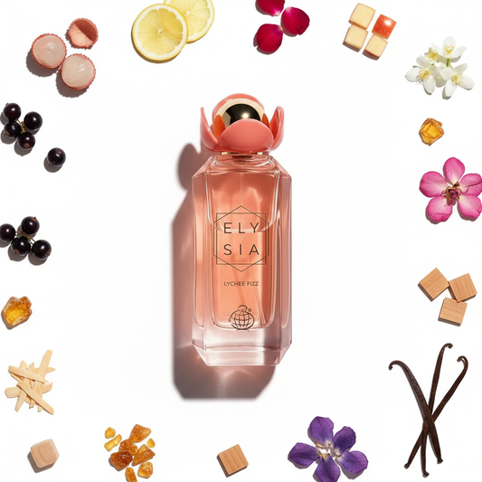 Elysia Lychee Fizz perfume as main focus