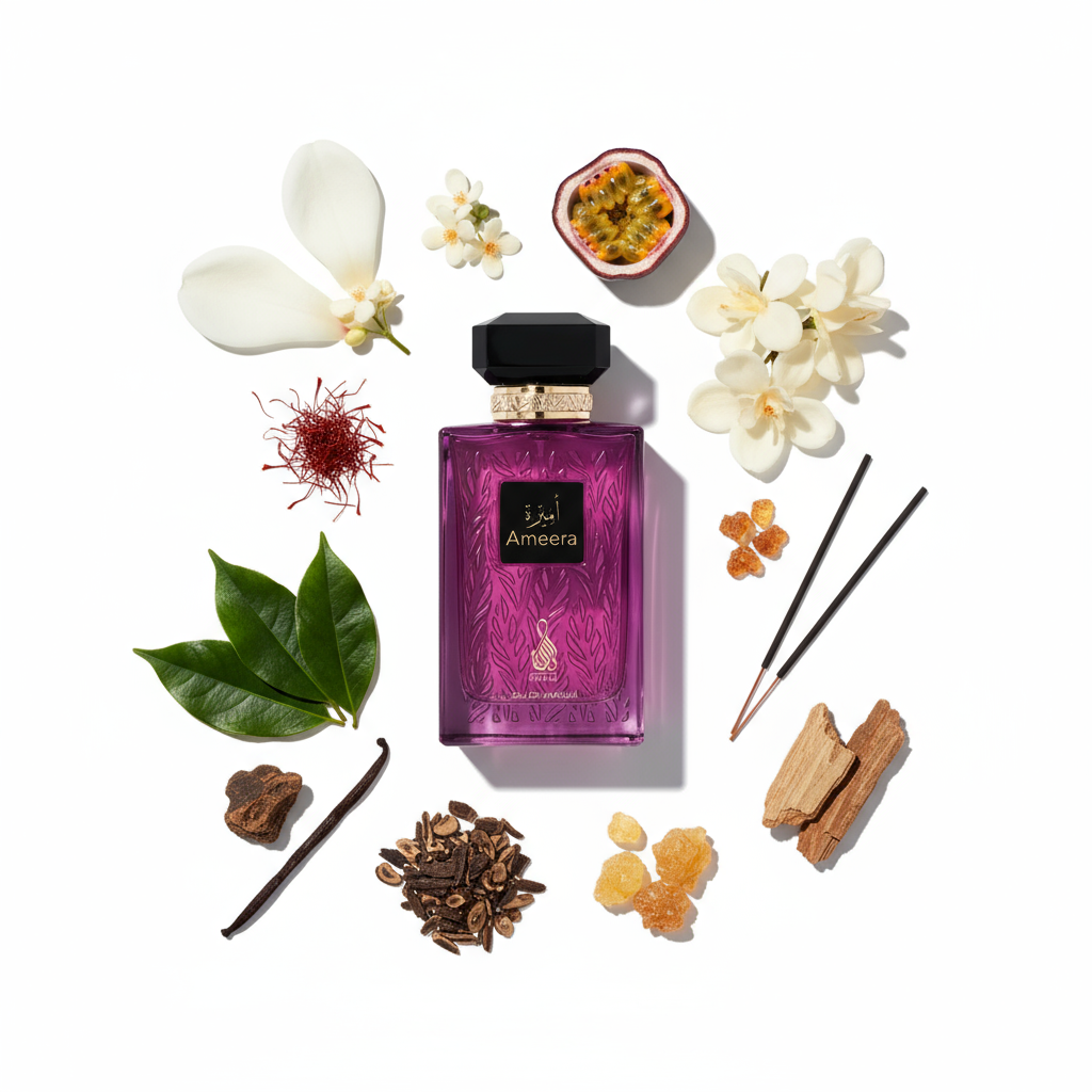 Ameera perfume with delicate fragrance elements