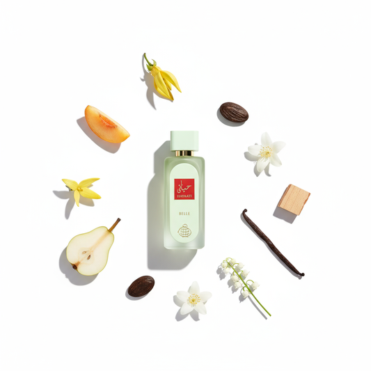 Belle Perfume Ultra Minimal Flat-Lay