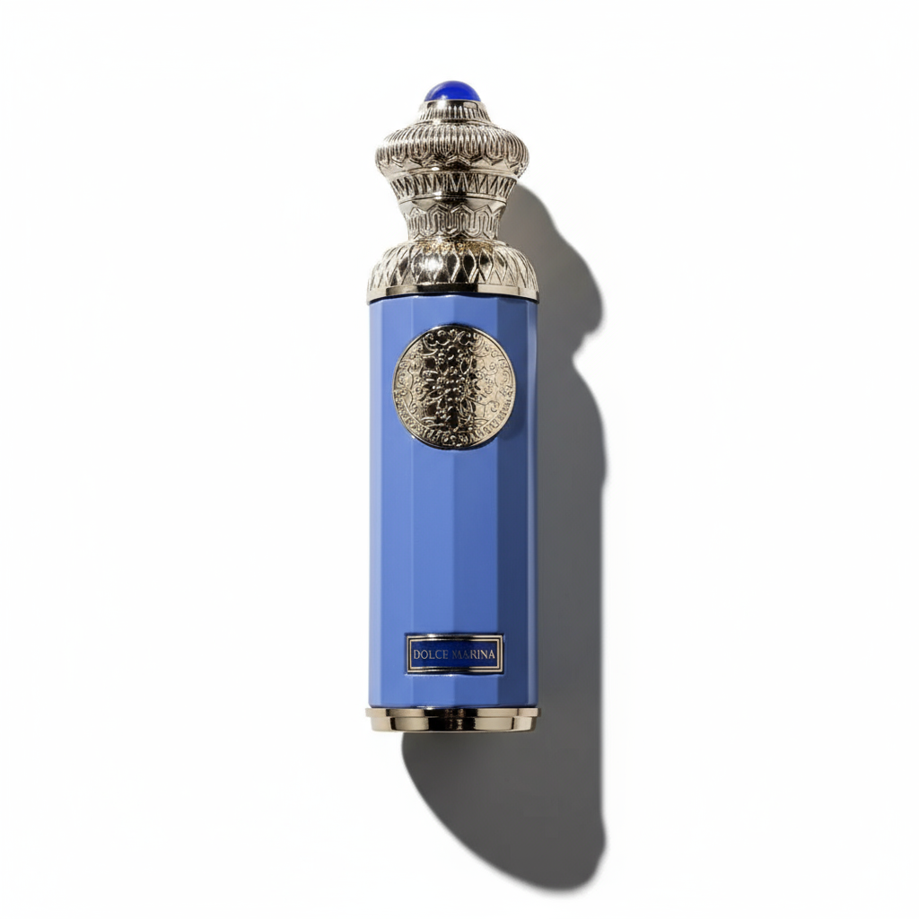 Flat-lay Dolce Marina perfume