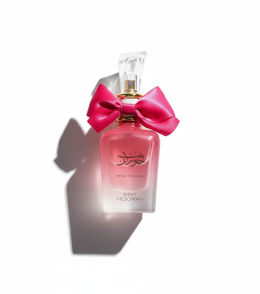 Flat-lay Rose Passion perfume