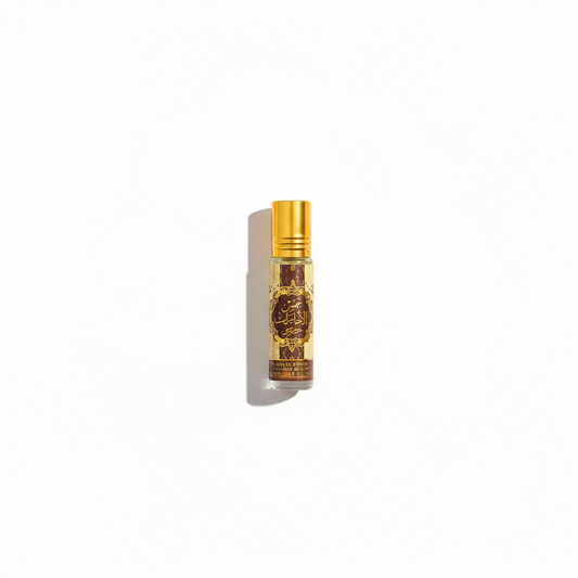 Golden perfume bottle isolated