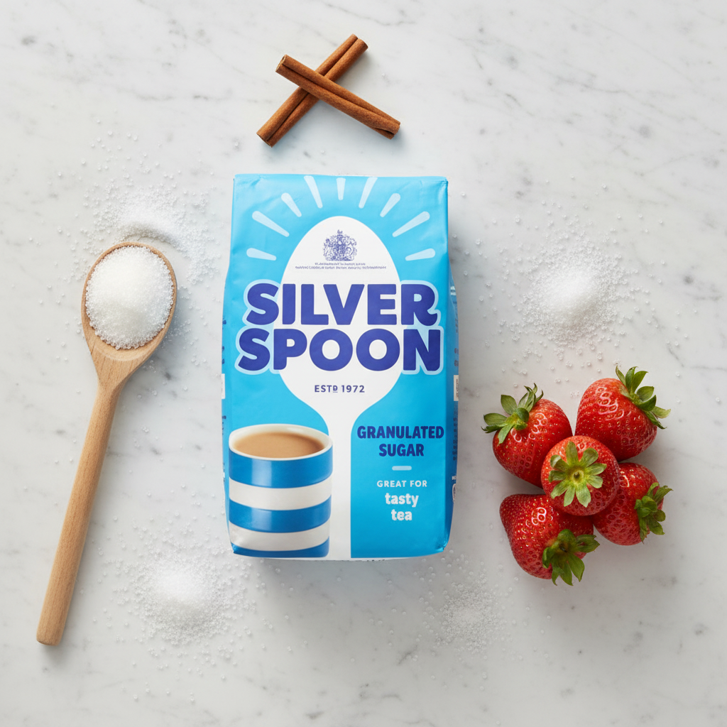 Silver Spoon Baking Flat Lay